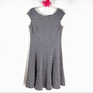 Danny & Nicole polka dotted fit & flare dress